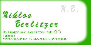 miklos berlitzer business card